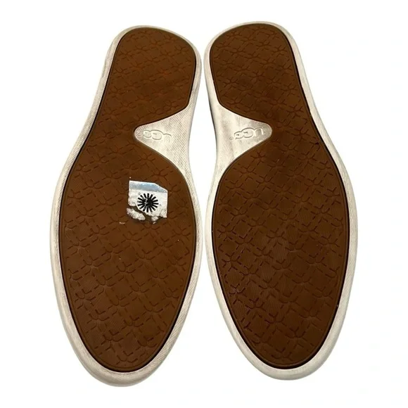 UGG Sammy Silver Metallic Chevron Slip-On Comfort Sneakers Shoes Women’s 8.5 - Picture 12 of 16